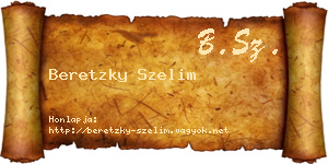 Beretzky Szelim névjegykártya